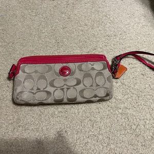 Coach wallet with zip wristlet strap